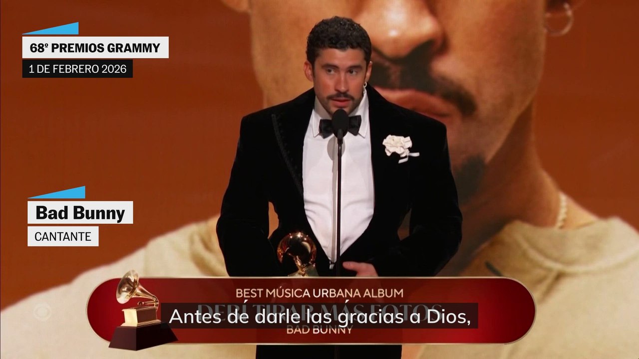 Bad Bunny en los Grammy 2026: "Fuera ICE. No somos animales, no somos aliens. Somos humanos."