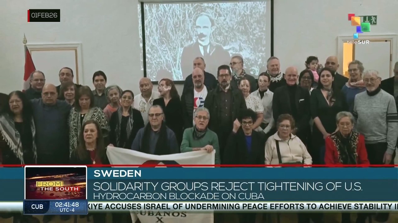 Sweden, solidarity groups reject the U.S. hydrocarbon blockade on Cuba