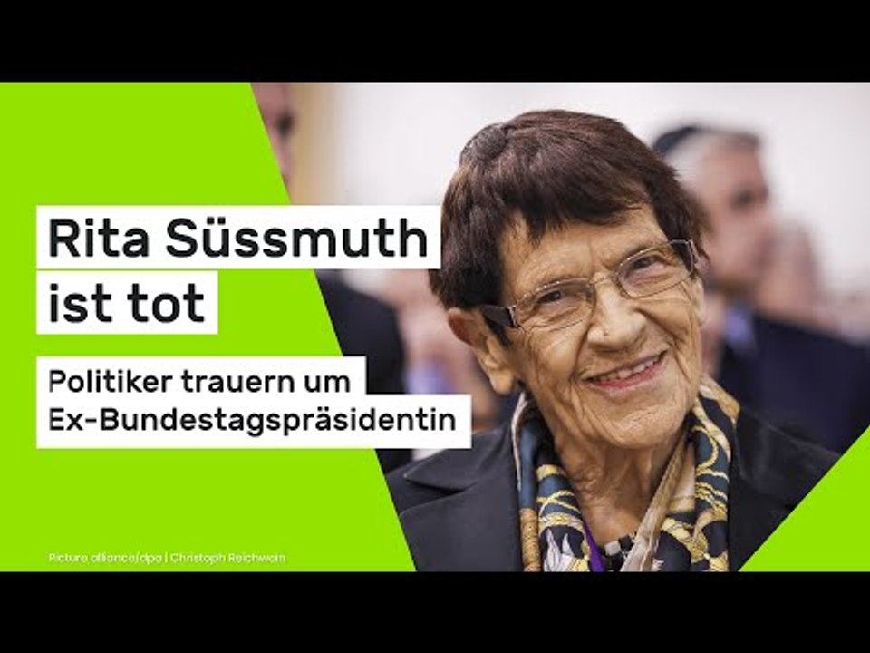Rita Süssmuth ist tot: 'Ihre Stimme wird fehlen“ – Politiker trauern um Ex-Bundestagspräsidentin
