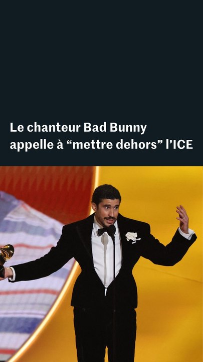 "Dehors l'ICE !" : les images du discours du chanteur Bad Bunny aux Grammy Awards