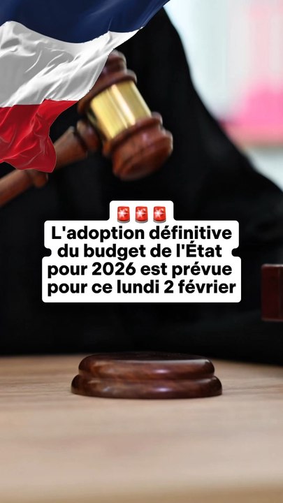 🚨 L’adoption définitive du budget de l’État pour 2026 est pour ce lundi 2 févrierSources : Sénat, Vie Publique, Les Echos, Le Figaro, Zonebourse
