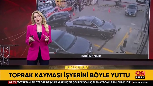 Mısır'da toprak kayması iş yerini böyle yuttu!
