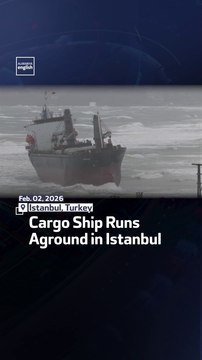 Cargo Ship Runs Aground In Istanbul