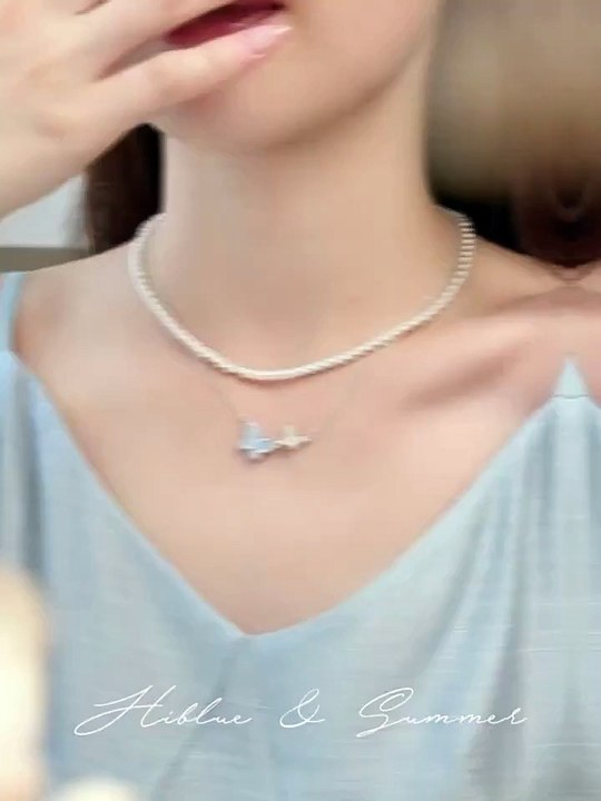 Butterfly Jewelry Set Blue Rhinestone Bracelet Necklace Earrings for Girls