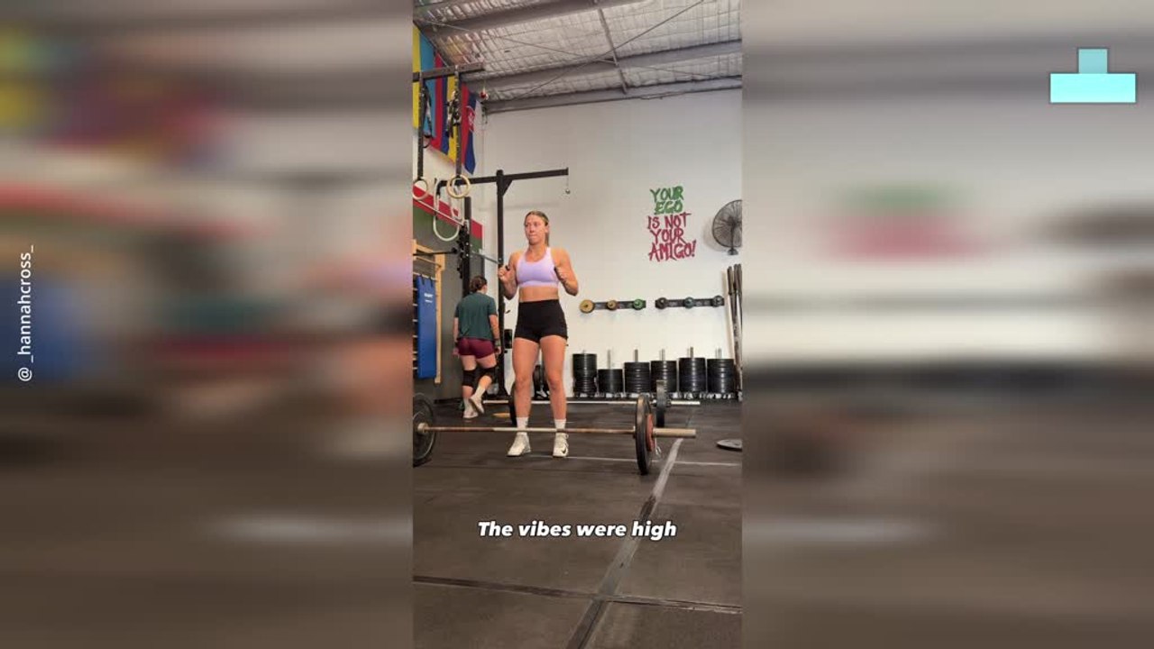 Woman Hits Her Forehead With a Barbell When Lifting Weights