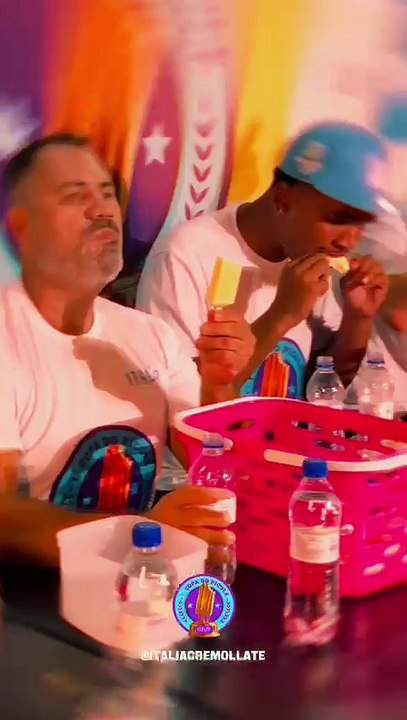 Deu empate: dupla chupa 12 picolés em 10 minutos e divide prêmio em Umuarama