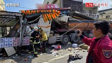 驚悚！嘉義縣砂石車連環撞波及早餐店 店面慘遭撞爛
