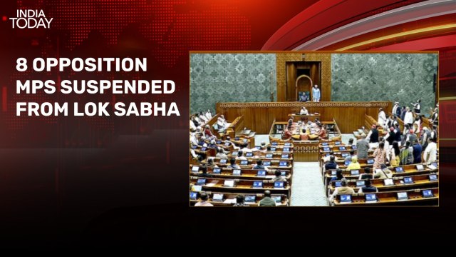 8 Opposition MPs suspended from Lok Sabha for hurling papers at Chair