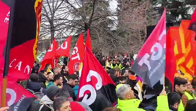Protestas de los trabajadores de Renfe y Adif