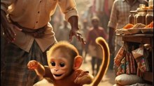Small Monkey, Big Effort 🐒💪  Baby Monkey Piku’s Inspiring Story