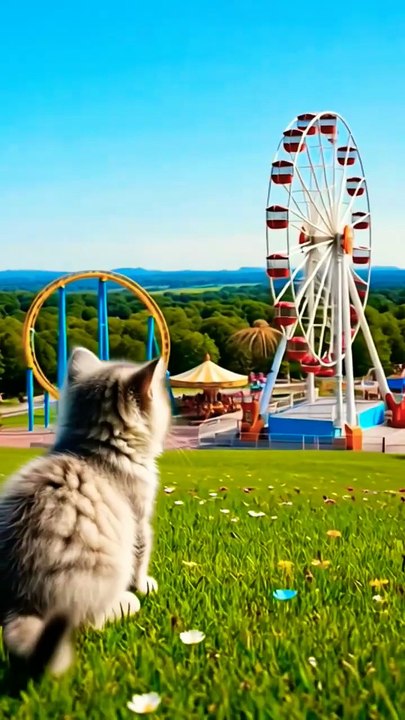 amusement park dream #cat #cat shorts#cute#mamacatandkitten