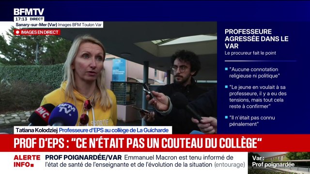 Professeure poignardée à Sanary-sur-Mer: Les collègues sont en larmes , déclare une professeure d'EPS du collège