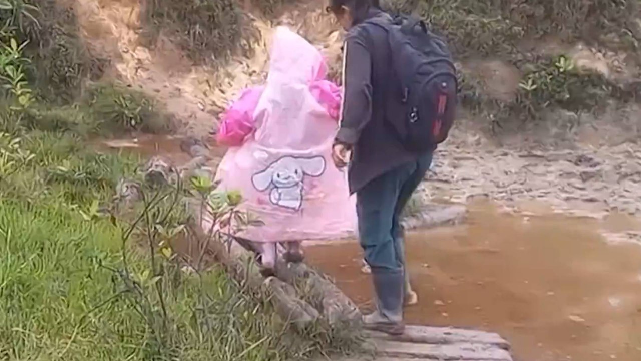 Lluvias aumentan el riesgo para niños que cruzan peligrosos puentes en Ortega, Tolima: esto respondieron