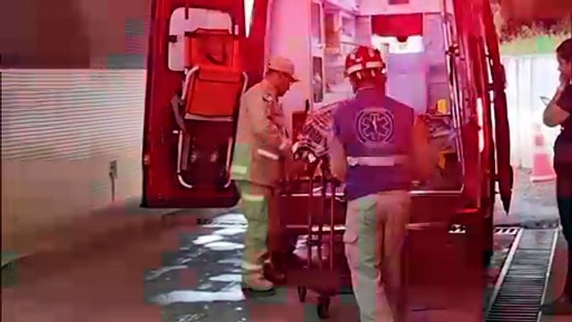 Funcionário cai dentro de rampa de lavagem de veículos e é socorrido de ambulância no Pioneiros Catarinenses