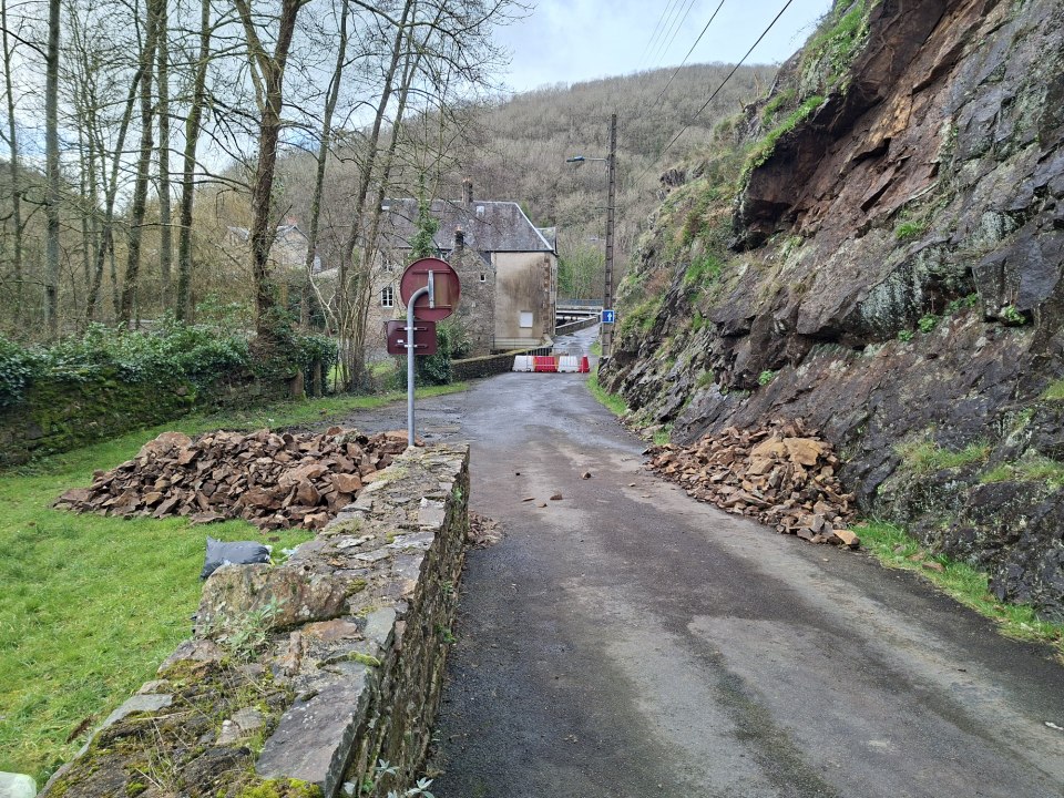 Un éboulement de falaise à Vire (Calvados)