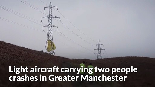 Light aircraft carrying two people crashes in Greater Manchester