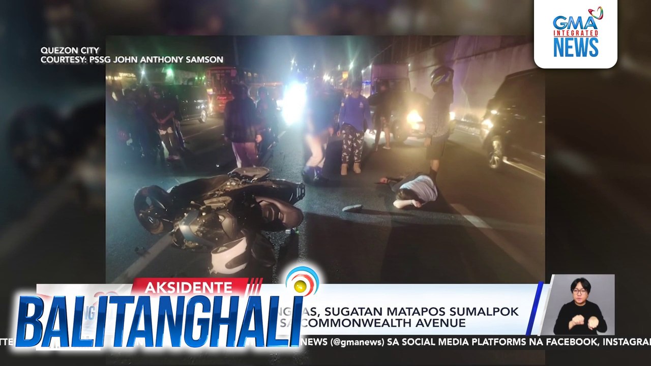 Rider at kanyang angkas, sugatan matapos sumalpok sa isang UV Express sa Commonwealth Avenue | Balitanghali