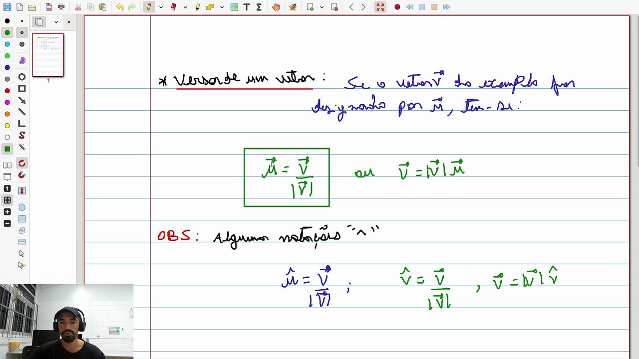 Versor de um vetor;  Exemplo de versor;  Verificando se um versor é um vetor unitário | VET&GEO-A3.6