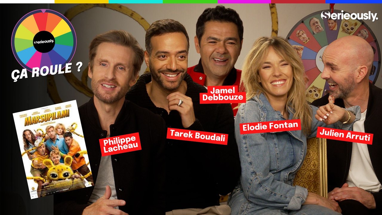 MARSUPILAMI : Jamel Debbouze, Philippe Lacheau, Tarek Boudali, Elodie Fontan et Julien Arruti tournent la roue des anecdotes