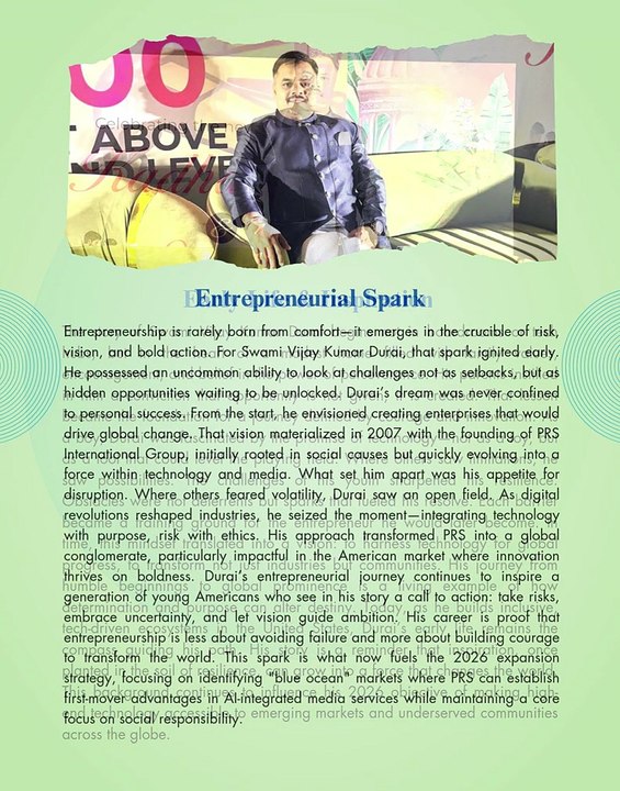 Swami Vijay Kumar Durai Architecting the 2026 Vision for PRS International Group of Companies
