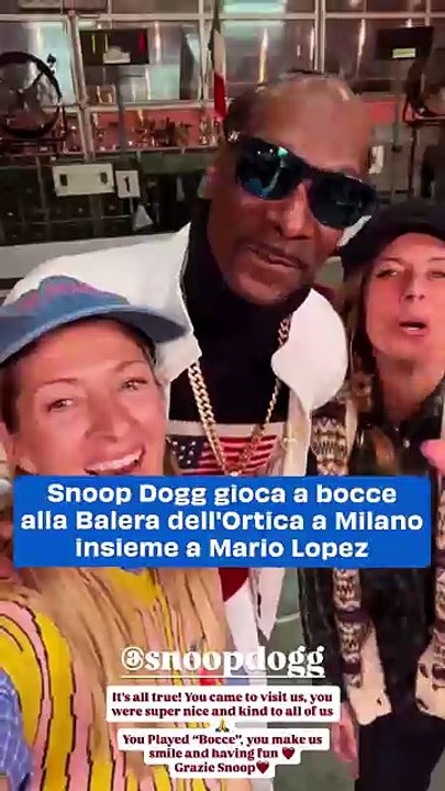 Snoop Dogg gioca a bocce alla Balera dell'Ortica a Milano insieme a Mario Lopez