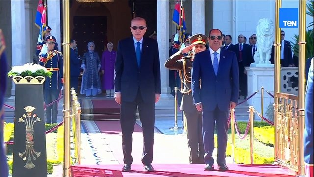 مراسم استقبال رسمية للرئيس التركي رجب طيب أردوغان بقصر الاتحادية