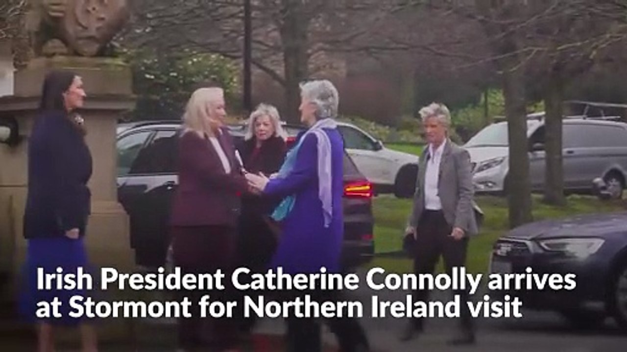 Irish President Catherine Connolly arrives at Stormont for NI visit