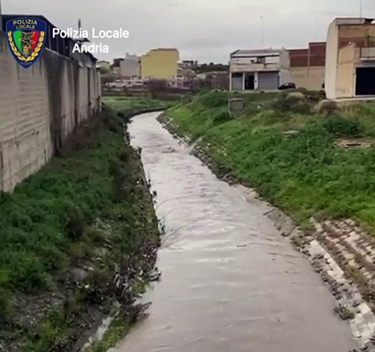 Maltempo ad Andria, situazione canalone Ciappetta - Camaggio (4 febbraio 2026)