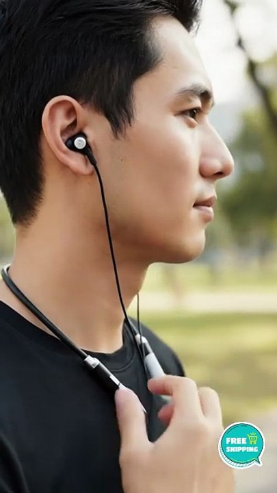 9D Bluetooth Wireless Neckband Earphones | Magnetic Sport Headphones with Mic