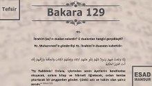 Esad Mansur - Bakara Suresi Tefsiri 129