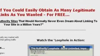 The Authority Loophole Review - 100% FREE PR5+ Backlinks!