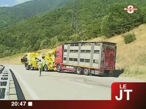 Accident d'un poids-lourd sur l'autoroute A43