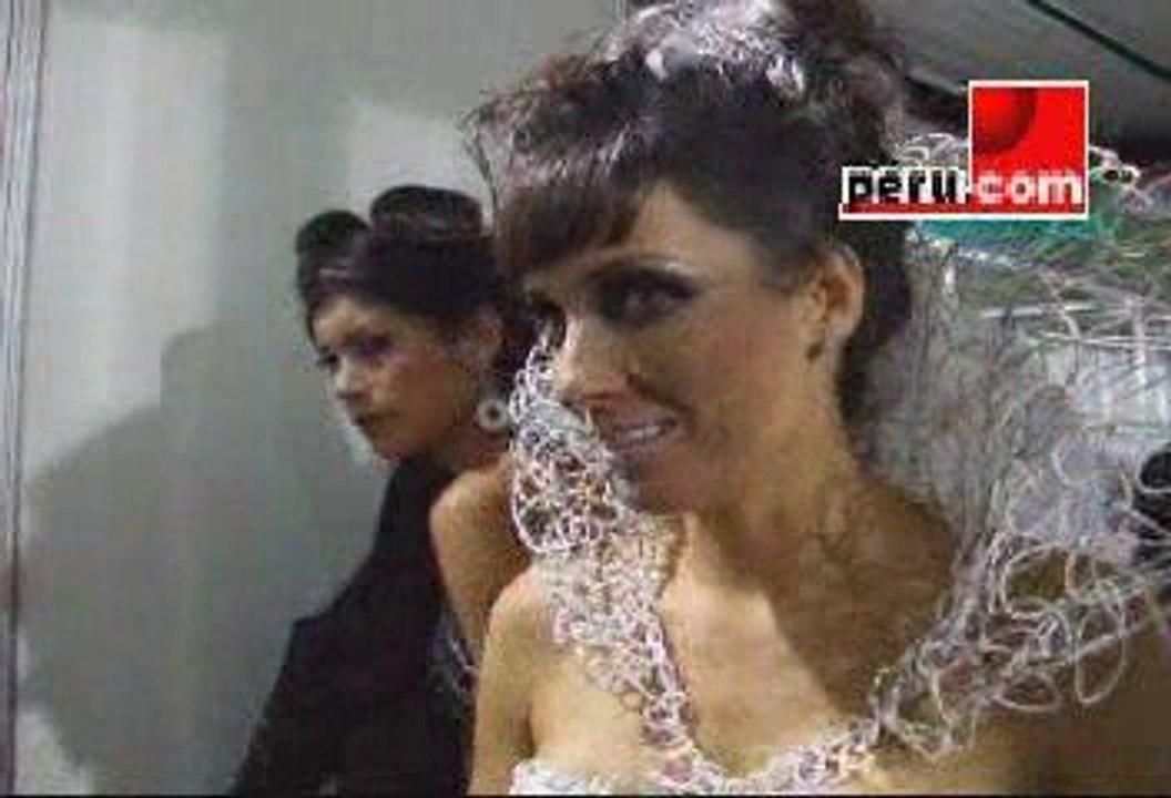 Celine Aguirre modela vestido de novia