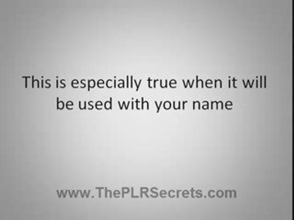 Adding YOU To Your PLR