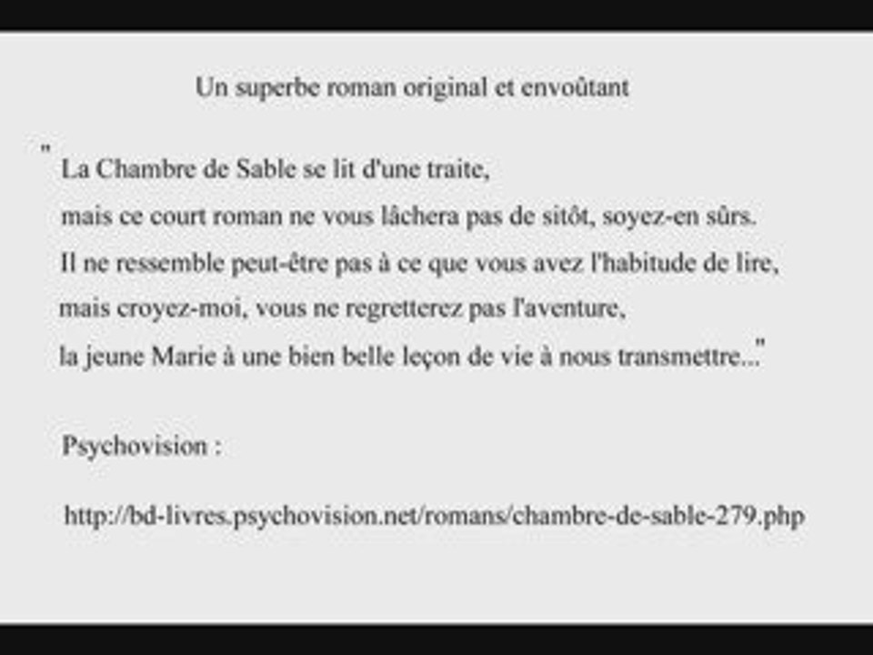 Joëlle Wintrebert parle de "La Chambre de sable"