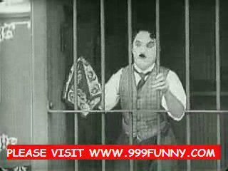 funny Charlie Chaplin in the zoo