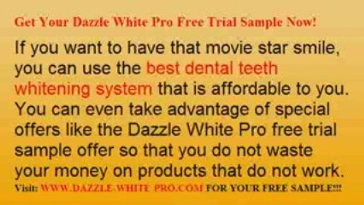 Dazzle White Pro - Dazzle Teeth Whitening  Free Trial Sample