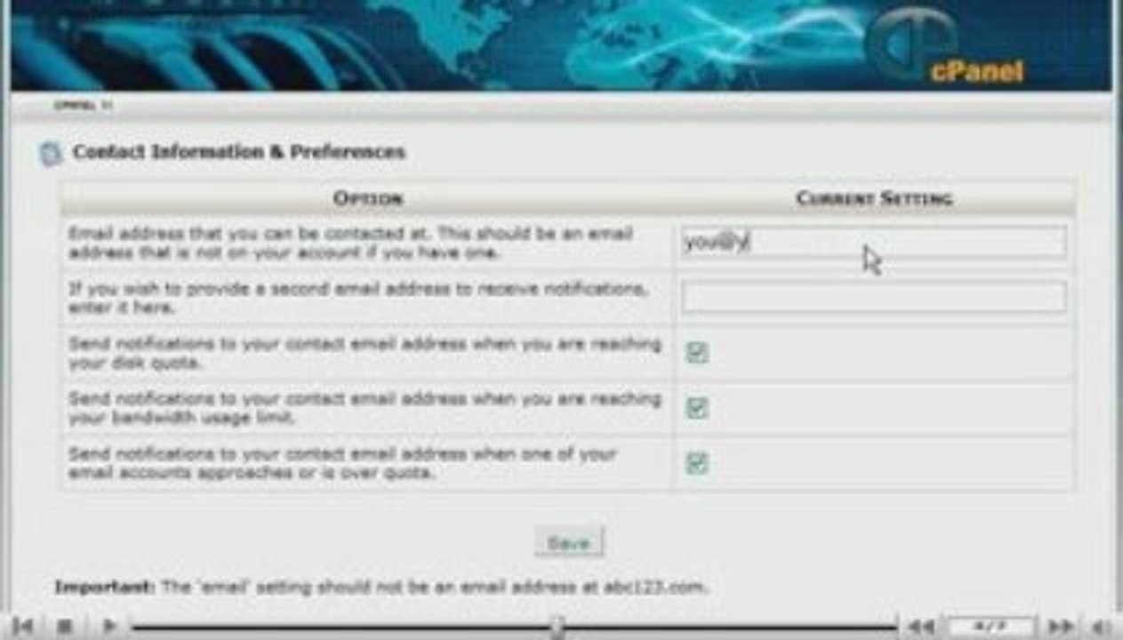 cPanel Tutorial - How to keep your contact info up to date