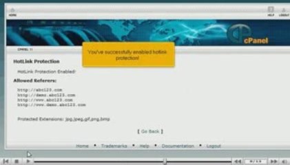 cPanel Tutorial - Using Hotlink protection