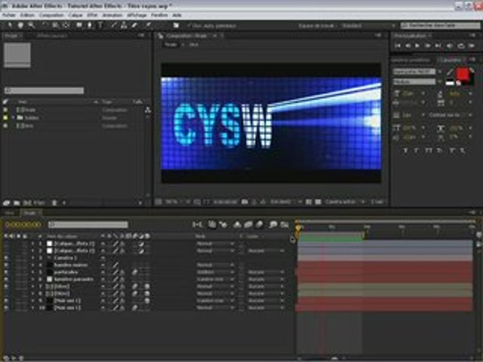 TUTORIEL AFTER EFFECTS - TITRE RAYON
