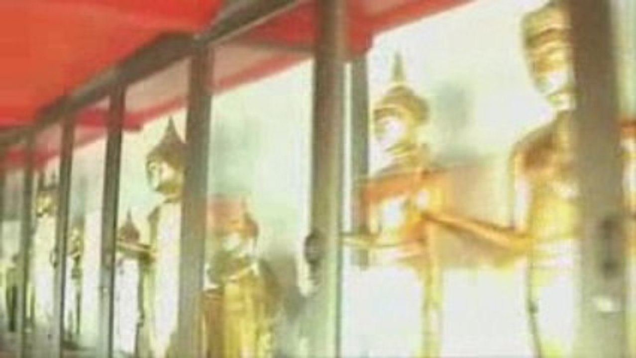 72 Golden Buddhas All Lined Up