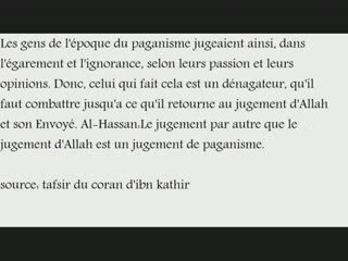 Tafssir du verset 50 sourate Al-Mâ-'idah