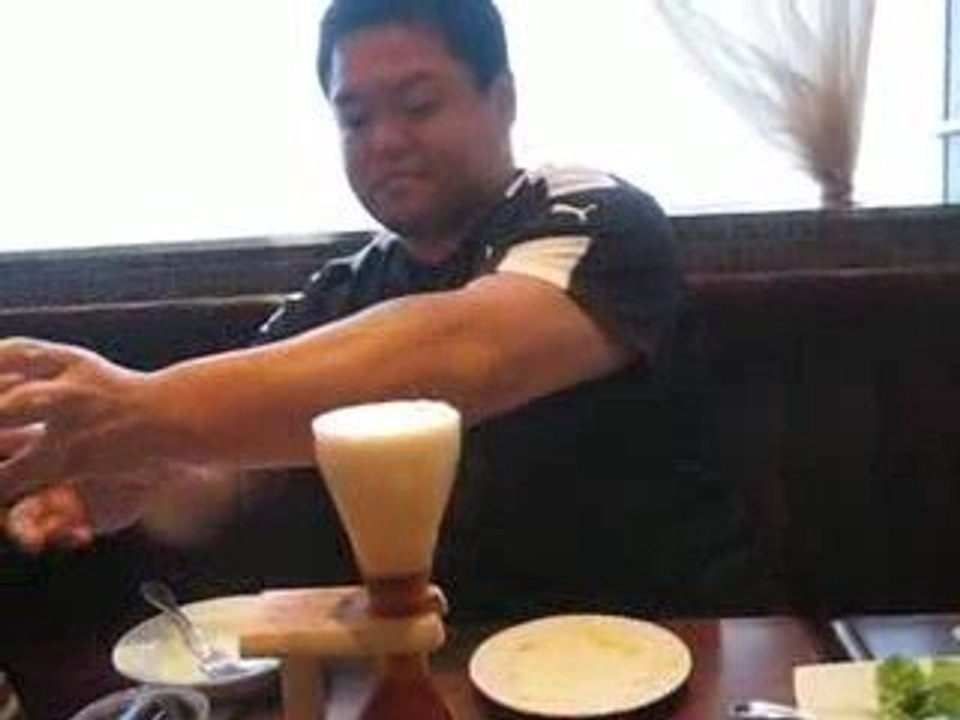 Bro. Ryu drinks two beers at the same time (as usual)