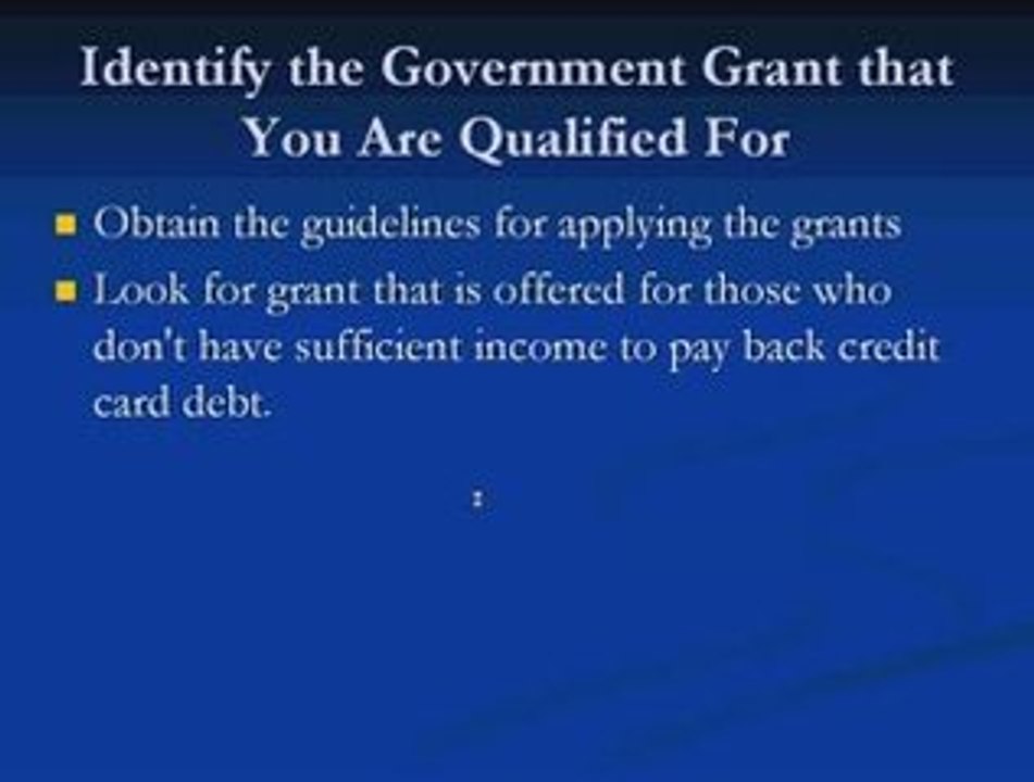 Reduce Personal Credit Card by Using Government Grants
