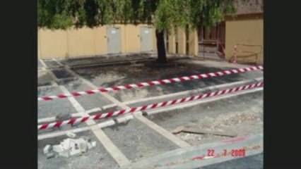 Travaux en cours devant batiment 404