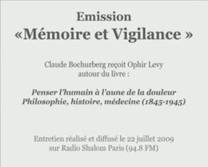 Mémoire et vigilance Penser humain douleur ophir levy 2/2