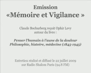 Mémoire et vigilance Penser humain douleur ophir levy 1/2