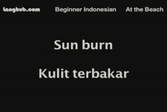 At the Indonesian Beach - Learn Indonesian with Langhub.com