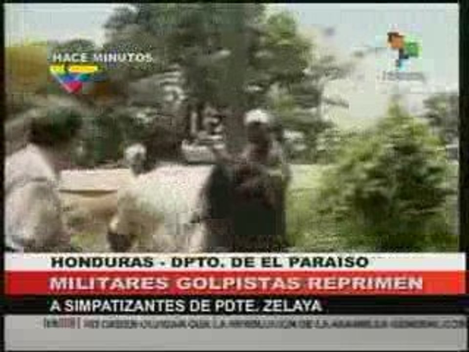 MILITARES GOLPISTAS REPRIMEN A SEGUIDORES DE ZELAYA