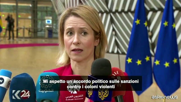 Kallas: verso accordo Ue su sanzioni contro coloni israeliani
